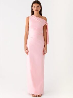 One-Shoulder Pink Evening Gown